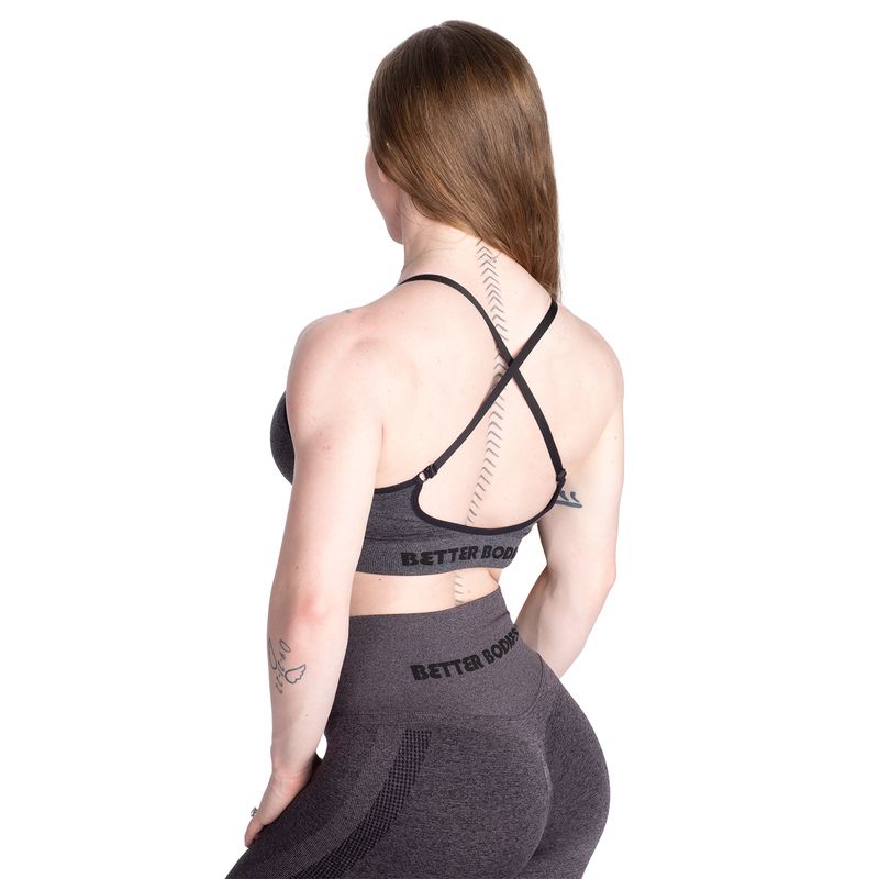 Better Bodies Curve Scrunch Bra - Black Melange