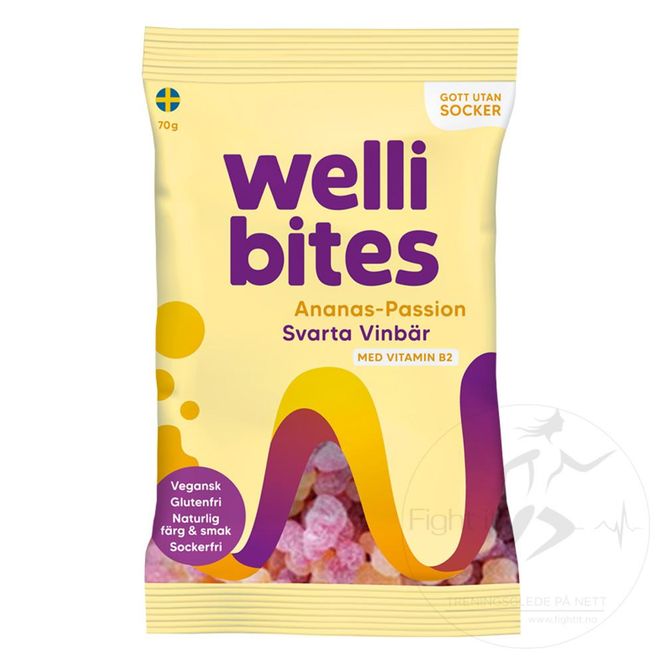 Hovedbilde Wellibites - Ananas Pasjonsfrukt & Solbær 70g