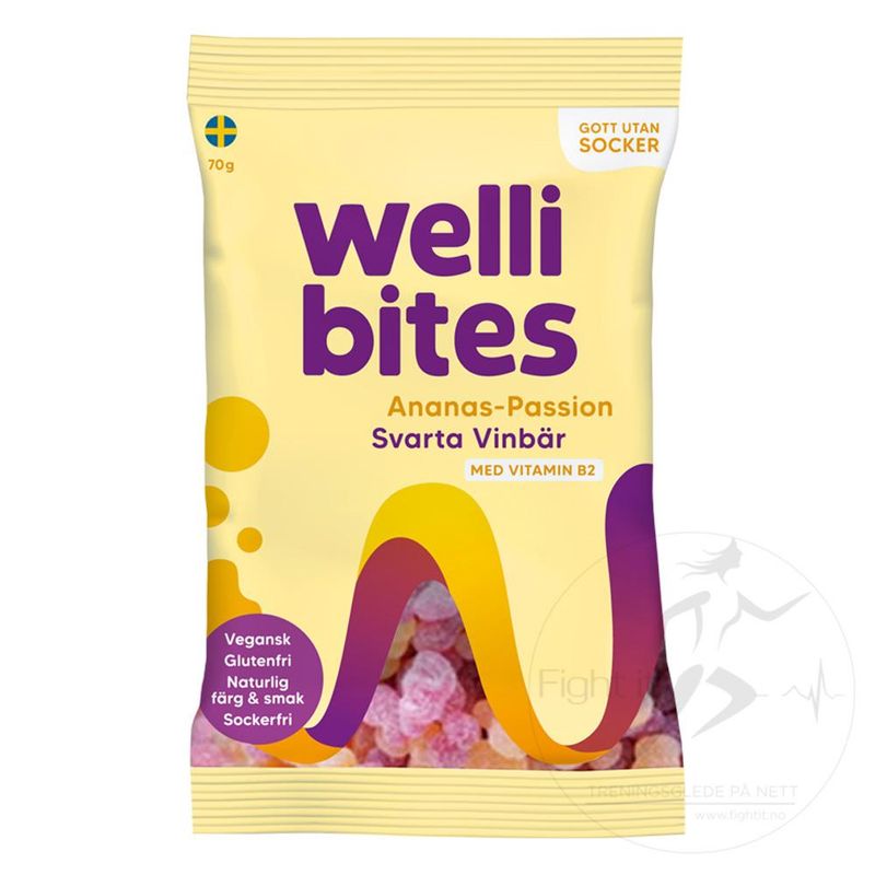 Wellibites - Ananas Pasjonsfrukt & Solbær 70g