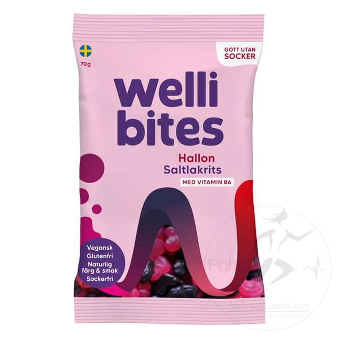 Hovedbilde Wellibites - Bringebær & Salt Lakris 70g
