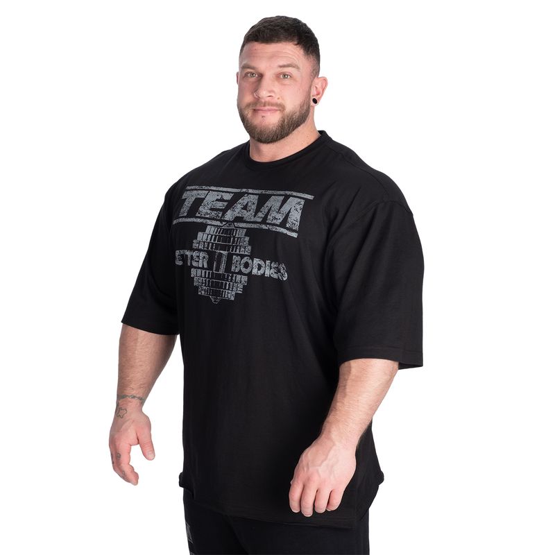 Better Bodies Team Pump Cover Iron Tee - Black/Grey