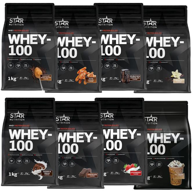 Hovedbilde Star Nutrition Whey 100 Myseprotein 1kg