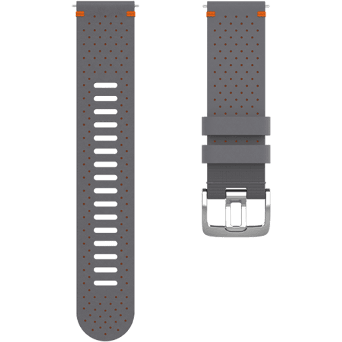 Hovedbilde Polar Wristband Perforated Leather 22mm - Grey/Orange M/L