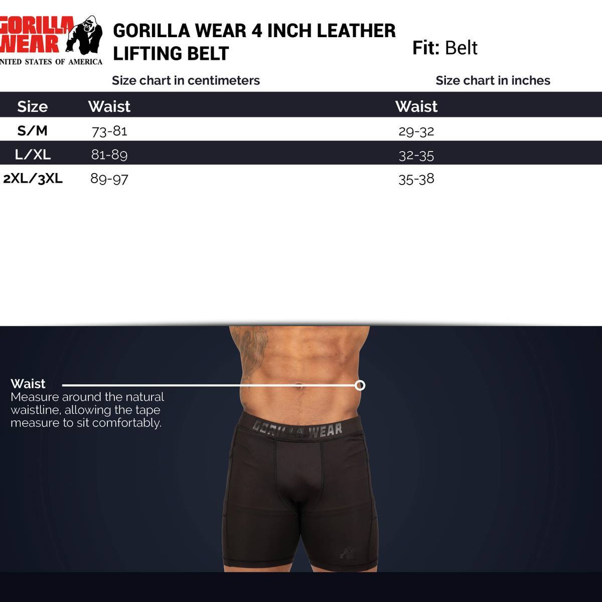 Gorilla Wear - Nylon Belt Black/Gold 10cm