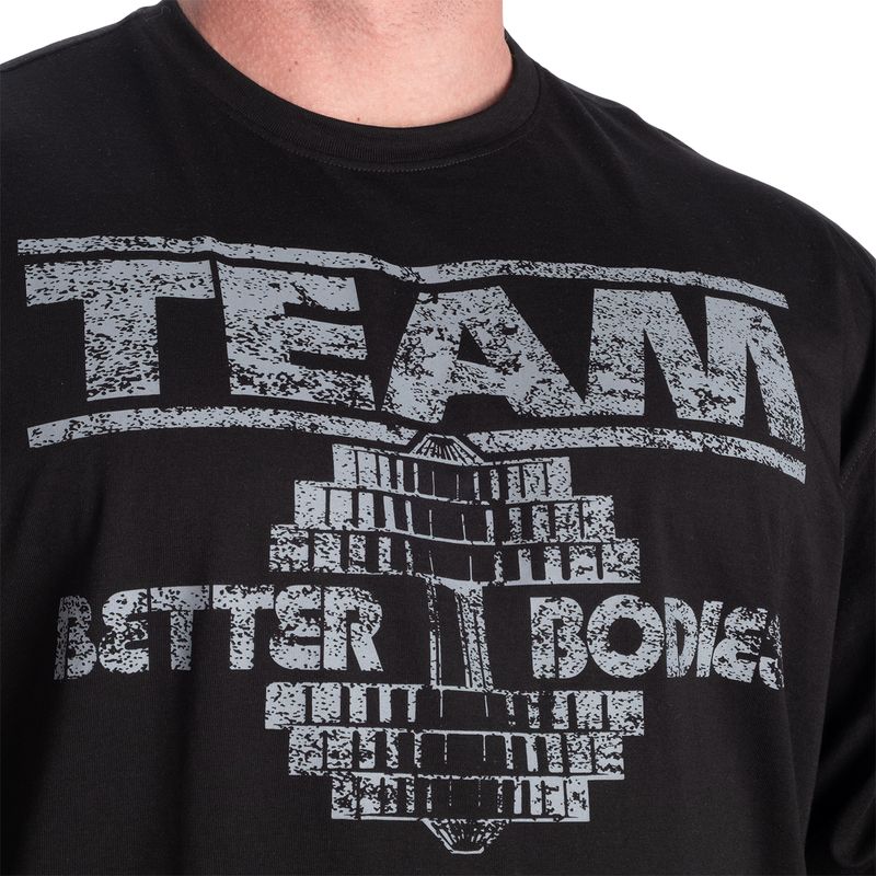 Better Bodies Team Pump Cover Iron Tee - Black/Grey