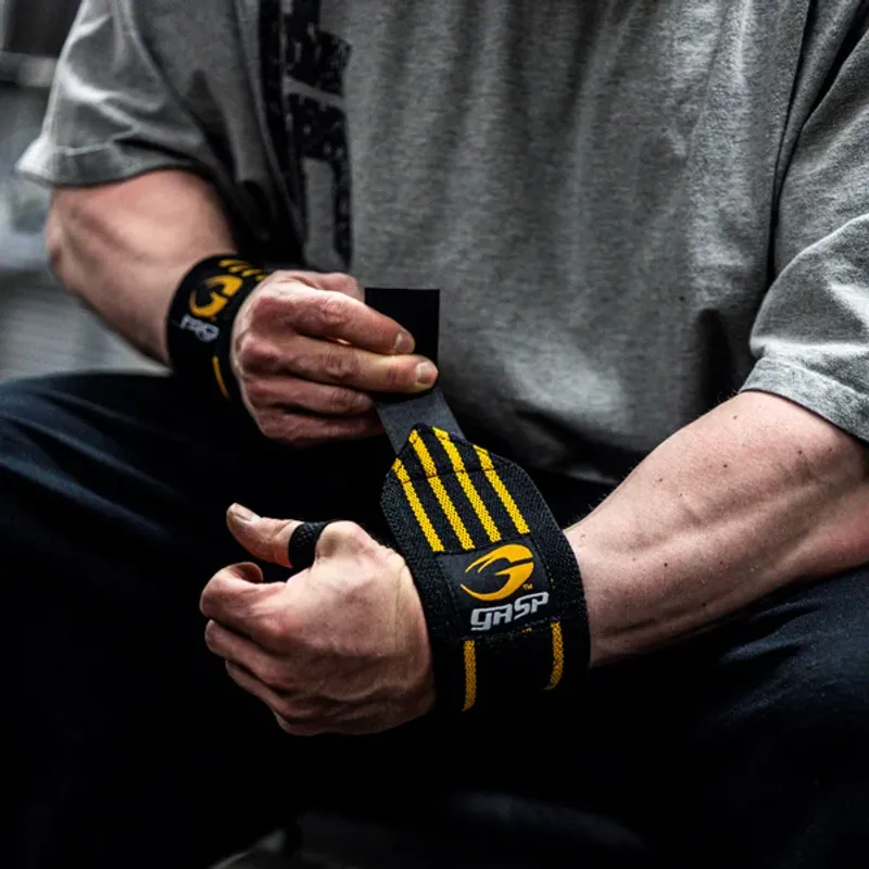GASP - Hardcore Wrist Wraps - Black/Yellow